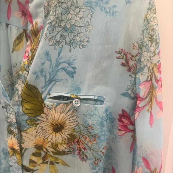 Kut from the Kloth Jasmine Chiffon Button-Up Shirt M - Picture 7 of 11